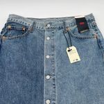 Levi's Premium Button Midi Jean Denim Skirt Size 31 Patch Design 100% Cotton New Photo 7