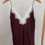 ZARA NWT Silky Lace V-neck Slip Maxi Dress in Burgundy - S Photo 5