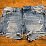 O'Neill Womens Denim Shorts Distressed Frayed Cuffed Blue Size 25 Photo 0