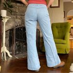 Y2K wide leg flare jeans light wash all cotton denim bare back yoke Size 28 Photo 1