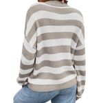 SheIn Striped Pattern Drop Shoulder Sweater in White, Size M​ Photo 1