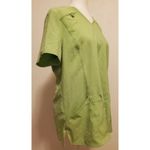 Scrubstar  Shirt Women Large Ultimate Scrub Top Green Front Pockets Badge Loop Photo 1