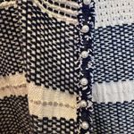 Vilagallo Blue White Striped Open Cardigan Sweater Size 40 / US 8 Pearls Tweed Photo 3