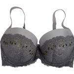 Victoria's Secret  32DDD Dream Angels Push Up Bra Lined Demi Underwire Gray Bling Photo 0