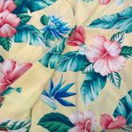 Tommy Bahama  yellow and pink hibiscus floral viscose oversized shirt Photo 9