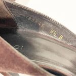 Gucci Chocolate Brown Suede Gold Trim Peep Toe Classic Pumps Heels Size 8.5 Photo 7