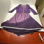 Komarov Ombré Tiered Hem Cocktail Dress & Chiffon Jacket Purple Womens XL NEW Purple Photo 9