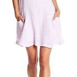 Free People  Smooth Sailing Dress Gauzy Beach 100% Linen Lilac- Size Medium Photo 0