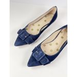 Boden Women Ballet Flats Blue Slip On Suede Pointed Bow Sandals Casual 41 US 7.5 Photo 2