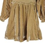 Free People Womens XS Daphne Velvet Long Sleeve Minidress in Yellow Gold NEW Photo 5