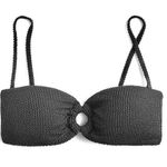 J.Crew NWT Heritage Textured O-Ring Bandeau Bikini Top BP264 Black Size XXL 2XL Photo 0