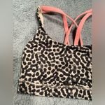 Lululemon  Leopard Print Sports Bra with Pink Straps Photo 1