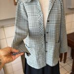 None Vintage handmade polyester jacket housecoat green plaid Photo 1
