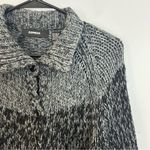 EXPRESS Striped Black/Grey Mohair/Wool Long Sleeve Belted Sweater Dress Large Photo 4