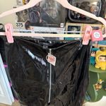 Forever 21  black vinyl or faux leather mini skirt with a front zipper closure Photo 3