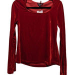Pajamagram Vintage Velvet cherry red long sleeve velour top Medium Photo 0