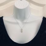 Stacked Design Sterling Silver and CZ Necklace Photo 5