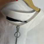 ZARA White 100% Cotton Half Zip Half Sleeve Shirt Dress Size Small Photo 3