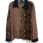 Vintage Filament Silk Leopard Print Button Photo 3