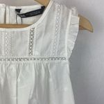 ZARA White Sleeveless Crochet Lace A Line Ruffle Top NEW S Photo 2