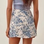 Reformation  Margot Floral Mini Skirt Pompadour Light Blue Photo 2