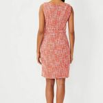 Ann Taylor  Coral Tweed Button-Front Dress with Belt | Size 6 Photo 2