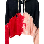 RE/DONE Originals Red Tie Dye Cropped Hoodie 100% Cotton L NWT USA Pullover Photo 0