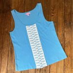 Lilly Pulitzer women’s sleeveless top tank long, aqua blue size large Photo 1