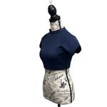 LIONESS  Stone Cold Crop Top Oxford Blue XXS Sporty Rashguard Surf Beach Photo 2