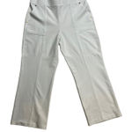 Michael Kors  Womens White Wide Leg Cropped Pants Size L Cotton Blend Stretch Photo 0