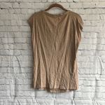 Loft Women's Tan Ruffle Front Short Sleeve Lightweight Top Size Large Photo 2