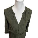 Rails  Jasmine Olive Speckled Mini Dress Split Neck Women’s Size Small Smocked Photo 8