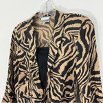 Ganni Printed Crepe Wrap Blouse Tannin Size 34 Zebra Photo 4