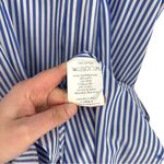 Evi Grintela Mona Midi Dress Blue Stripe XS Ruffle Sleeve Flared Shirt Dress Photo 7