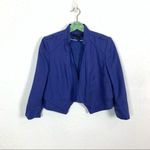 White House | Black Market  Crop Blazer 4 Blue Open Front Photo 6