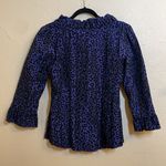 Harvé Benard Harve Benard Crinkle Blouse Goth 3/4 Sleeve Button Down Ruffle Detail Medium Photo 2