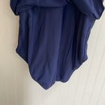LANDS END Tummy Control Surplice Wrap Swim Dress One Piece Swimsuit Navy Size 18 Blue Photo 12