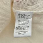 Minnie Rose Cashmere Frayed Edge V Neck Sweater Size Small Cream Photo 5