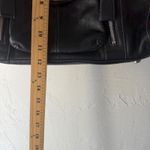 B Makowsky  Y2k Grunge Black Leather Tote Shoulder Bag Silver Hardware Photo 8