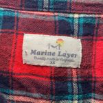 Marine layer  Red Green Check Plaid Button Up Long Sleeve Shirt Women's size XS Photo 1