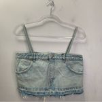 ZARA  NWOT Tank Top Blue Denim Women’s Cropped Spaghetti Strap Vacay Summer Sz Photo 3