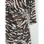 Kay Unger Zebra Print Sheath Dress Womens Size 10 Ruched Cut Out Chest Lined Photo 3
