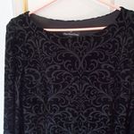 Ronni Nicole Black Stretch Velvet Midi Dress Photo 0