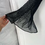 J Laxmi Black All Over‎ Beading Sheer Chiffon Flate Sleeve Asymmetrical Blouse Size XL Photo 5