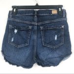 Garage Distressed Stretch Denim High Rise Dark Wash Shorts Photo 1