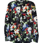 Banana Republic Floral Button Down Shirt Black Colorful | XS (fits S/M) Photo 0