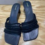 Frame Slide Sandals Women's 7 Black Suede Slip-On Block Heel Formal Open Toe S51 Photo 0