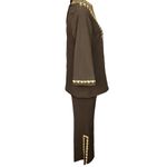 60’s/ 70’s Brown and Gold Tunic and Pants Suit Ornate Gold Trim S/M Size M Photo 1