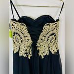 Windsor  Women's Black Gold Strapless Dress Size Small Prom Homecoming Party Photo 9