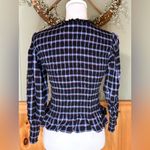 Nic+Zoe  Twilight Plaid Smocked Top size Small Photo 4